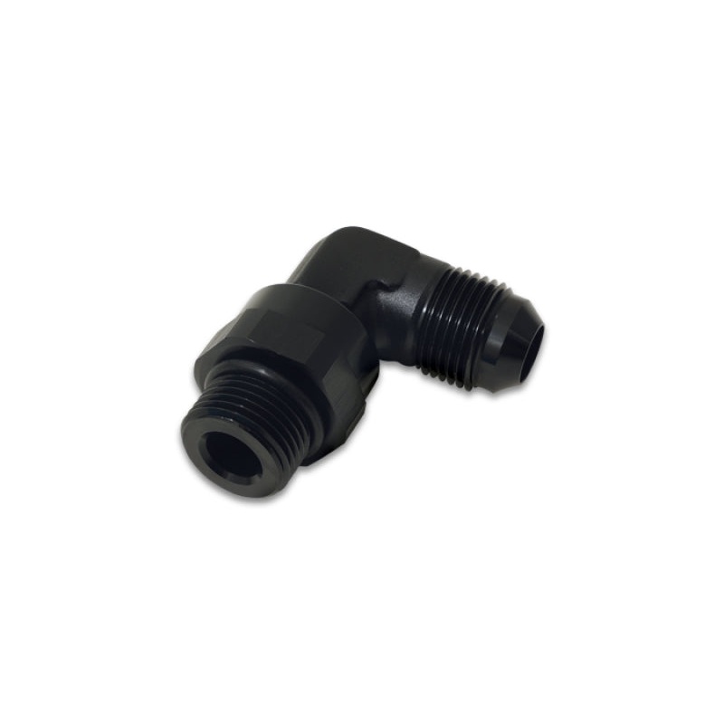 Vibrant -6AN Male Flare to Male -8AN ORB Swivel 90 Degree Adapter Fitting – Anodized Black