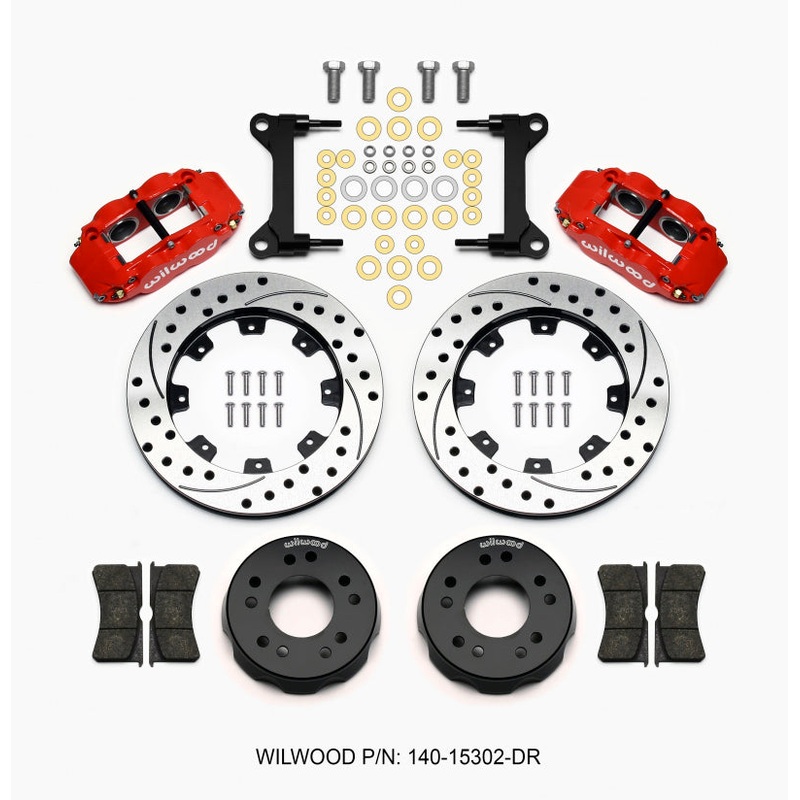 Wilwood Narrow Superlite 6R Front Kit 12.19in Drilled Red 63-87 C10 w/ Wilwood Pro Spindles