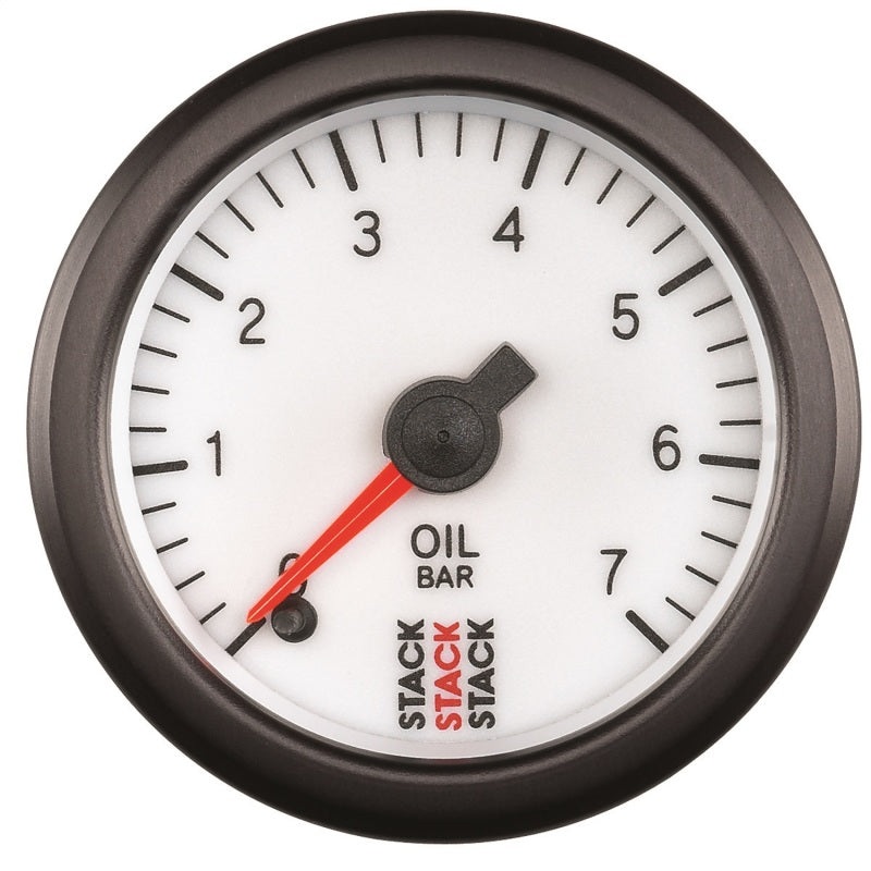 Autometer Stack 52mm 0-7 Bar M10 Male Pro Stepper Motor Oil Pressure Gauge – White