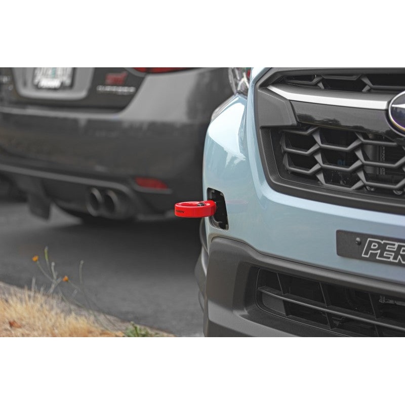 PERRIN 22-25 Subaru WRX / 18-23 Crosstrek / 20-25 OBXT / 17-23 Impreza Tow Hook Kit (Front) – Red