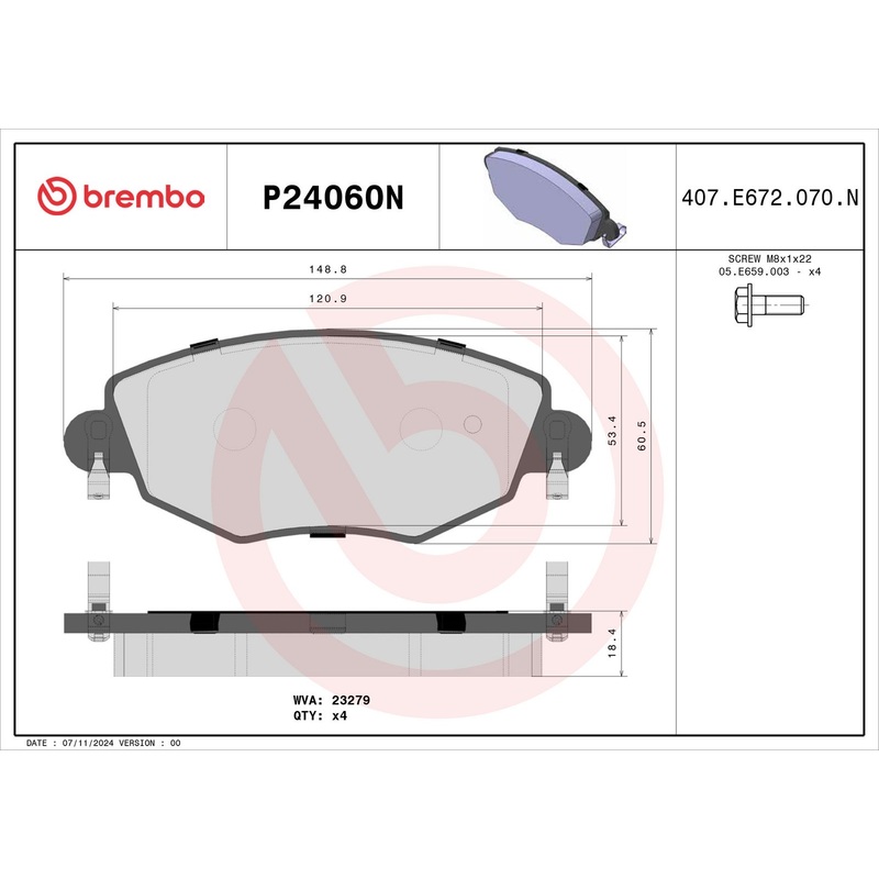 PRIME Ceramic Front Disc Brake Pad Set – P24060N