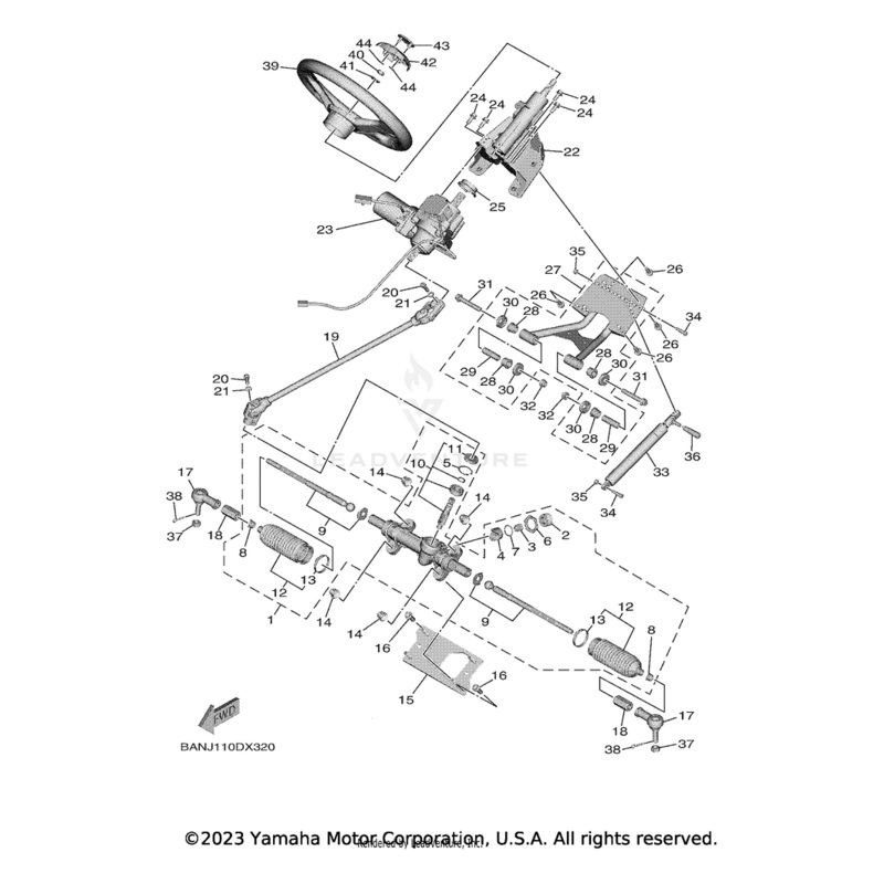 Steering Shaft Assembly by Yamaha