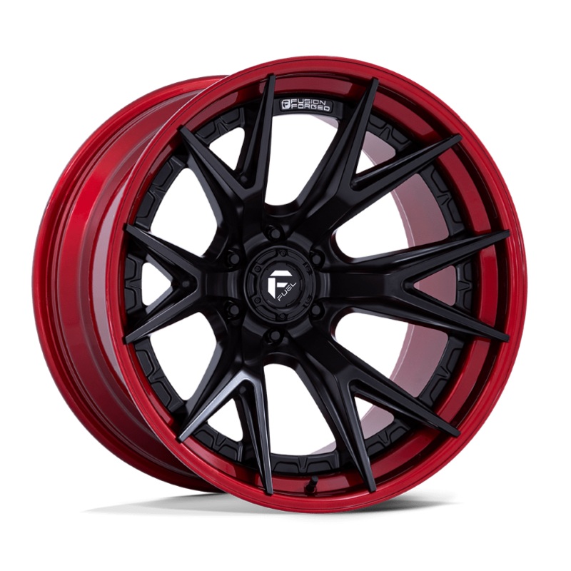 22×10 Fuel Catalyst Matte Black w/ Candy Red Lip