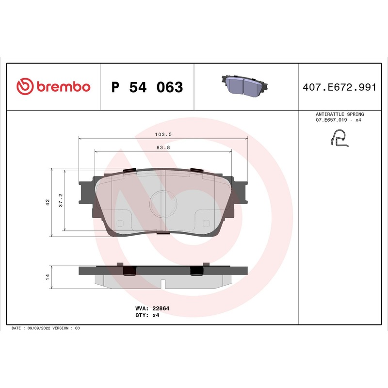 PRIME Low-Met Rear Disc Brake Pad Set – P54063