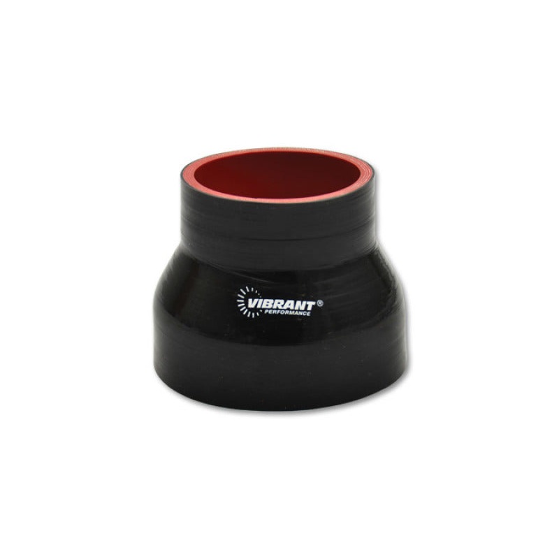 Vibrant Silicone Reducer Coupler 4.00in ID x 3.00in ID x 4.50in Long – Black