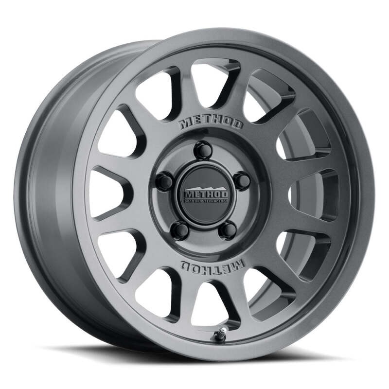 Method MR703 17×9 / -12mm Offset / 71.5mm Bore / 5×5 BP / 4.8in BS – Gloss Titanium Wheel