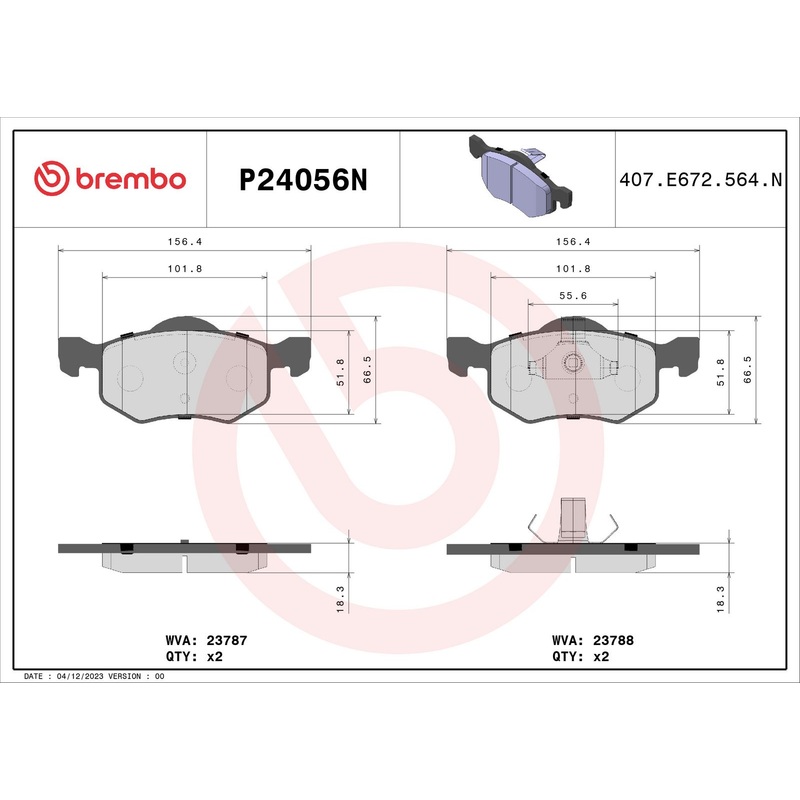 PRIME Ceramic Front Disc Brake Pad Set – P24056N