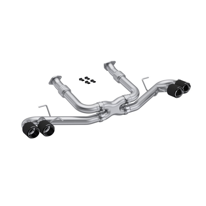 MBRP 20-23 Chevrolet Corvette C8 3in Cat Back Quad Split Rear Exit w/ Carbon Fiber Tips – T304