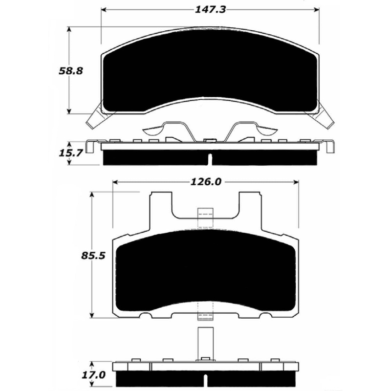 Porterfield Brake Pads for 2000 CHEVROLET SUBURBAN 2500 4WD 13 x 2 1/2 rear shoe