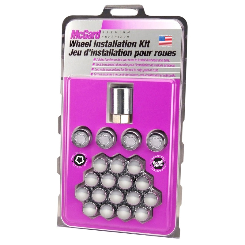 McGard 5 Lug Hex Install Kit (Clamshell) w/Locks (Cone Seat Nut) M12X1.5 / 13/16 Hex – Chrome