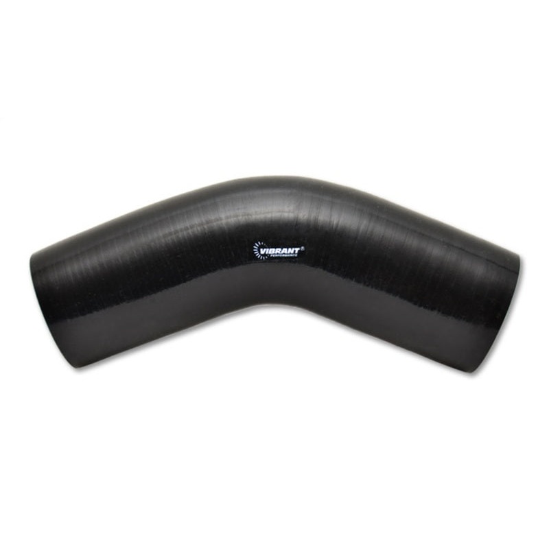 Vibrant 4 Ply Reinforced Silicone Elbow Connector – 2.5in I.D. – 45 deg. Elbow (BLACK)