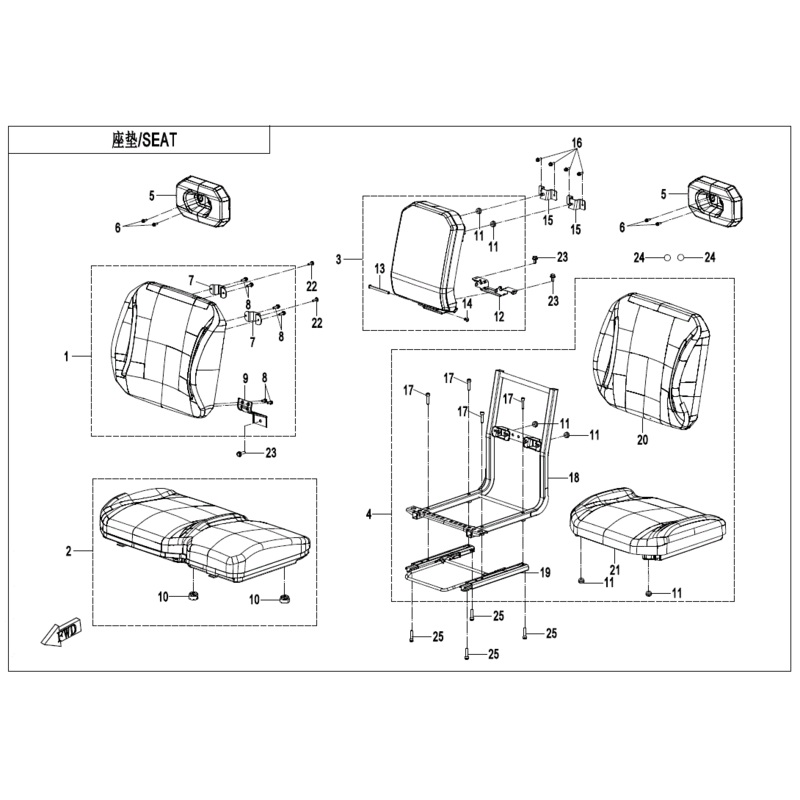 Main Seat Cushion by CF Moto