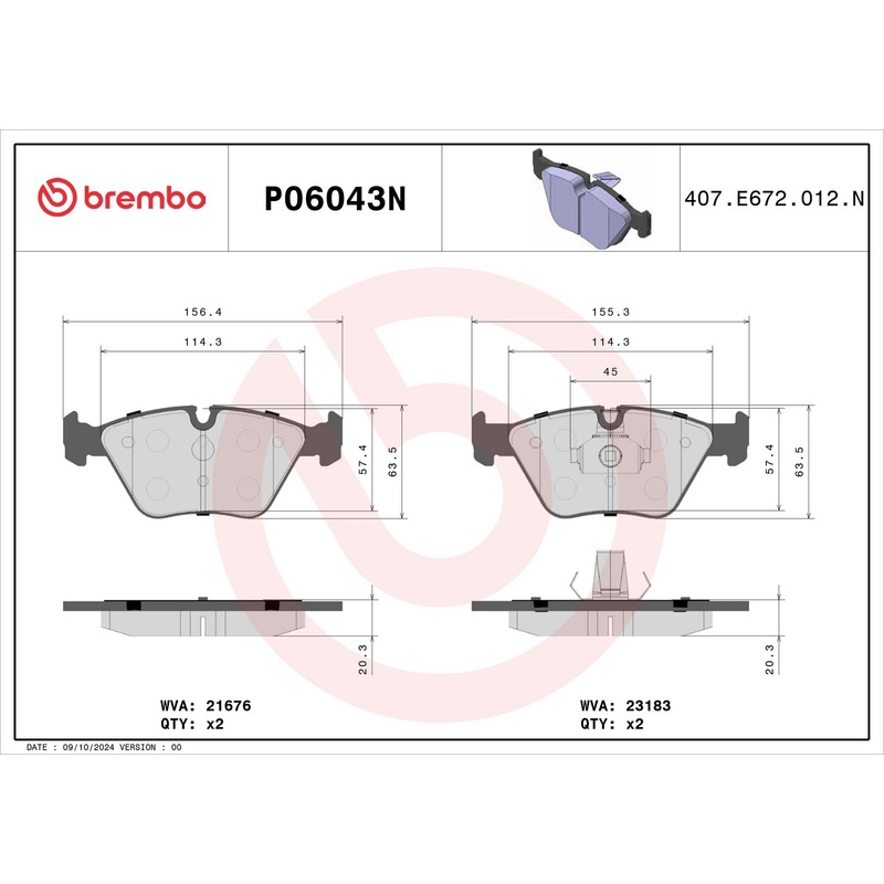 PRIME Ceramic Front Disc Brake Pad Set – P06043N