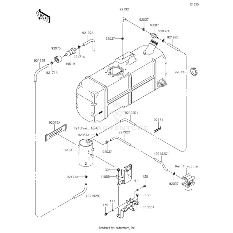 Tube,Canister-Fuel Filter by Kawasaki