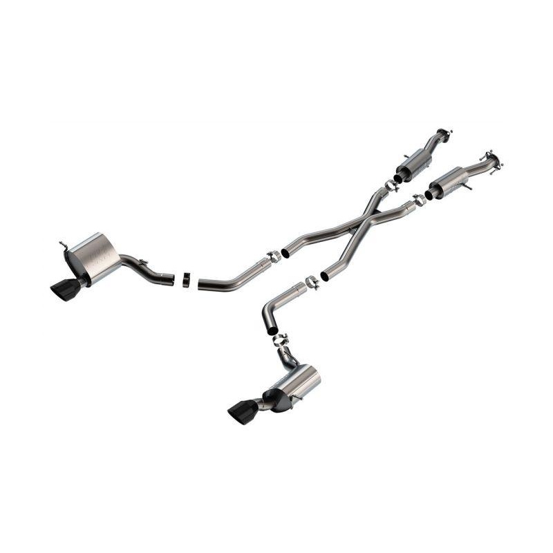 Borla 15-21 Jeep Grand Cherokee SRT 6.4L V8 AWD S-Type Cat-Back Exhaust System – Black Tips T-304SS