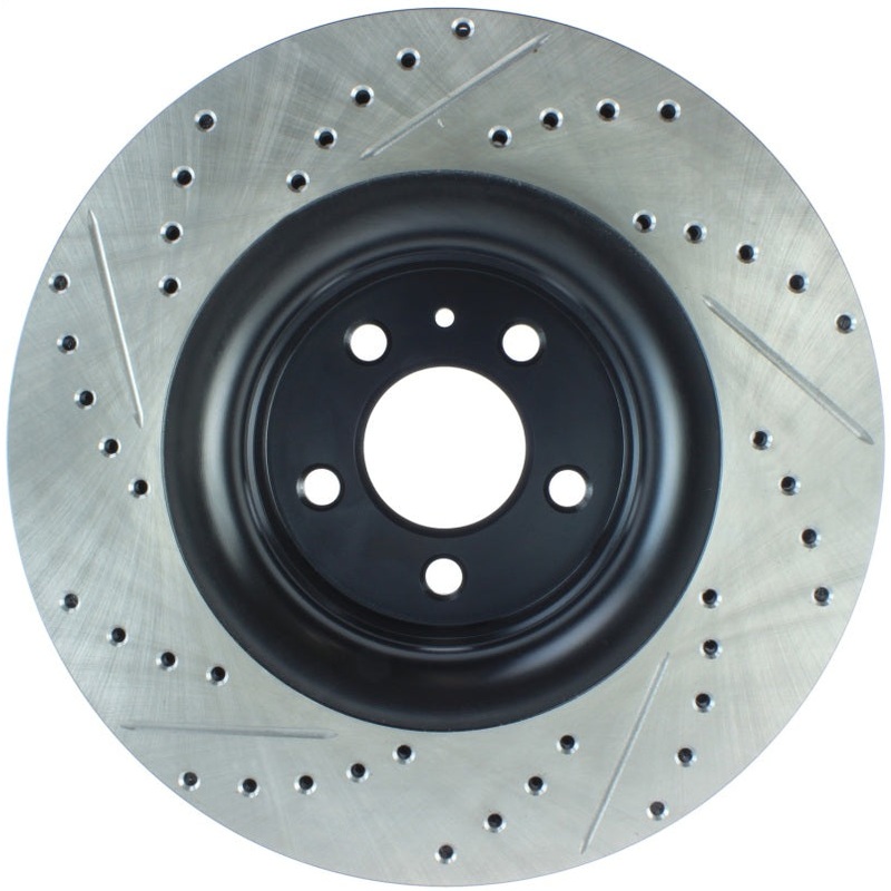 StopTech Slotted & Drilled Sport Brake Rotor – 2015 Ford Mustang Non-Brembo – Front Left