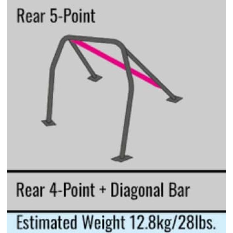 Cusco D1 Chromoly 5PT 2-Pssgr Blue Roll Cage 18+ Honda Civic Type-R / 17+ 5-Door Hatchback | LHD