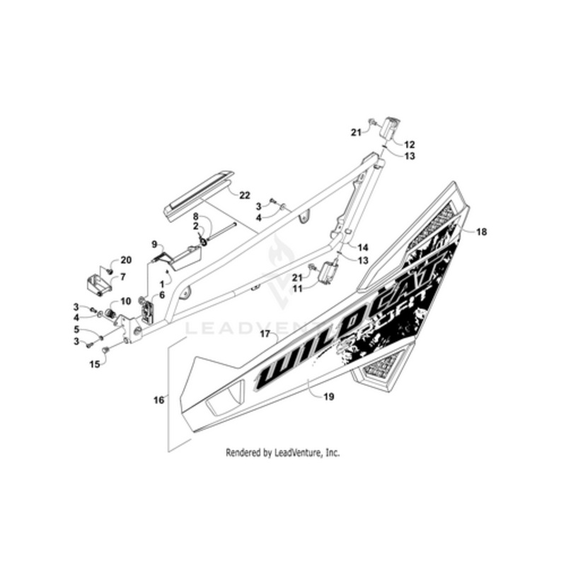 Door Decal Upper-Left (Vb) by Arctic Cat
