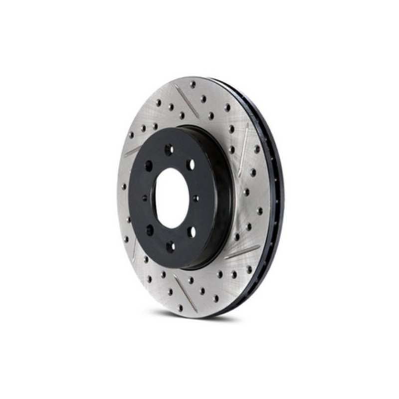 StopTech Drilled & Slotted Rear Rotors 2004-2008 Acura TL / 2003-2009 Honda Element (left)