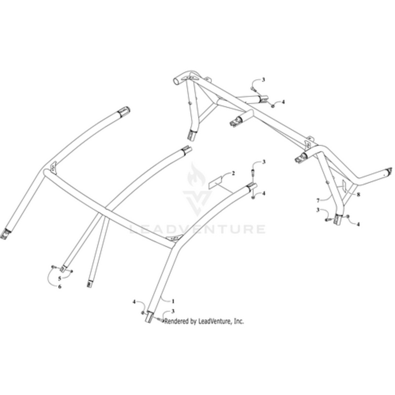 Rops – Rear Assembly (Inc. 8) by Arctic Cat