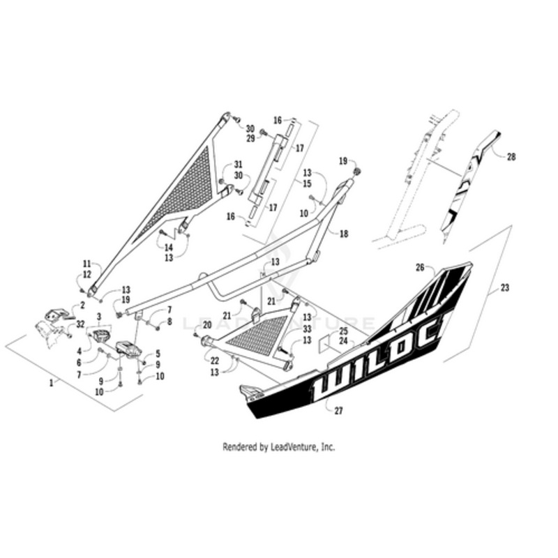 Door Panel W/Decals-Tag-Right(Wc X) (Inc. 24 And 26-27) by Arctic Cat