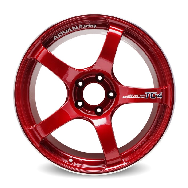 Advan TC4 18×9.5 +45 5-114.3 Racing Candy Red & Ring Wheel