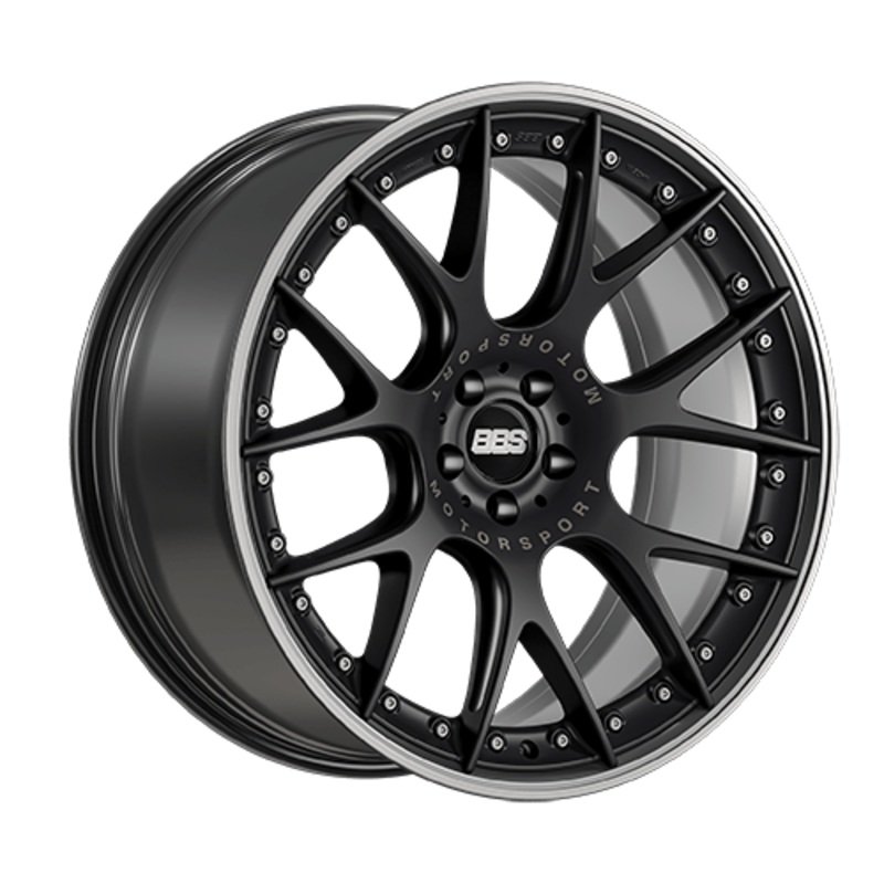 BBS CH-RII 22″ 5×112 Satin Black Center Platinum Lip