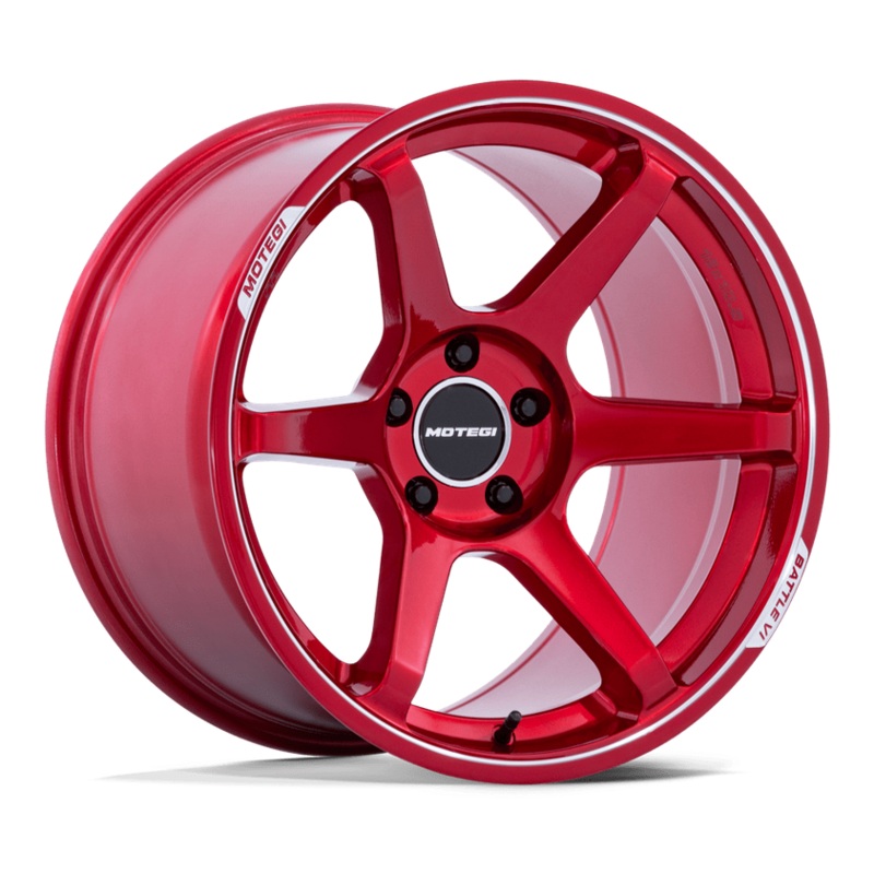 18×8.5 Motegi Battle VI MR160 Cherry Red Metallic w/ Machined Lip