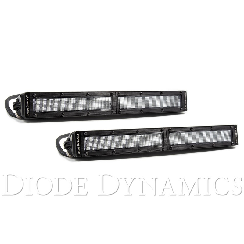 12 Inch LED Light Bar  Single Row Straight Clear Flood Pair Stage Series Diode Dynamics