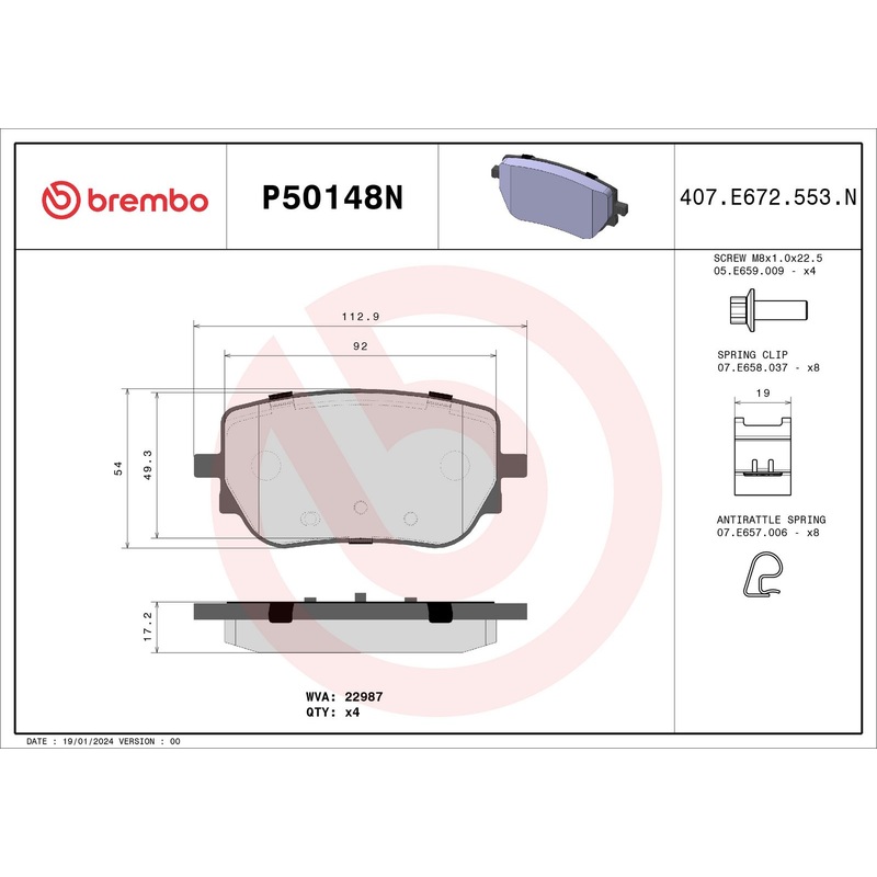PRIME Ceramic Rear Disc Brake Pad Set – P50148N