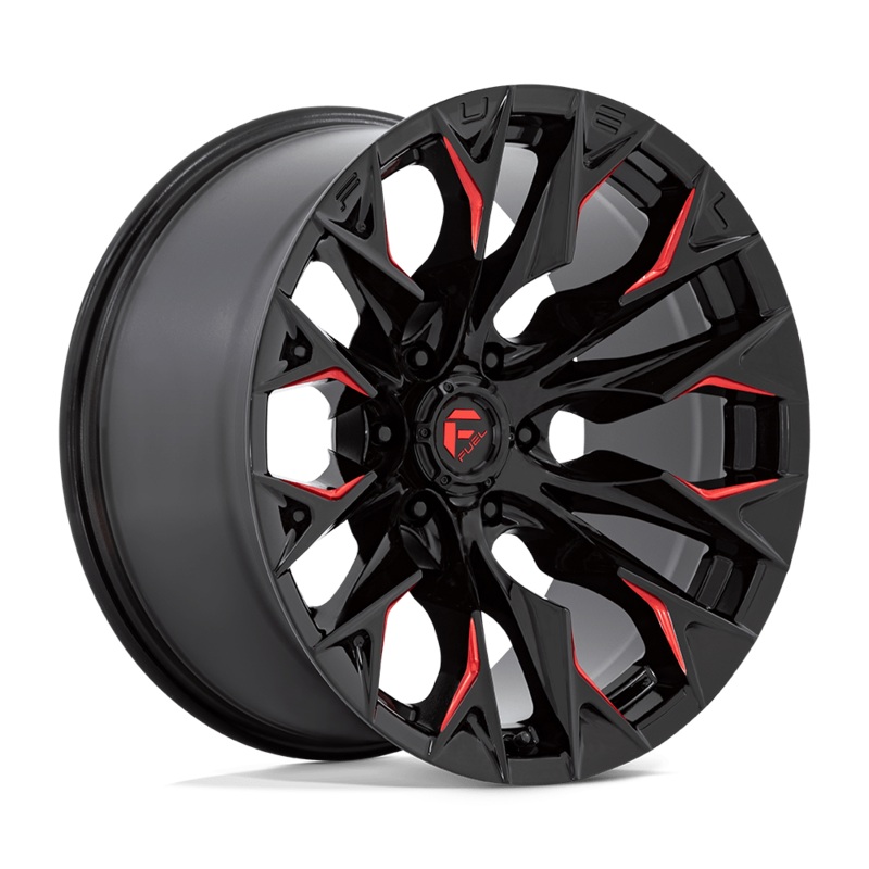 Fuel Wheels D823 Flame 20″ 6×135 Gloss Black Milled With Candy Red