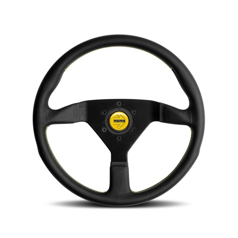 Momo Monte Carlo With Yellow Stitching Steering Wheel 350mm
