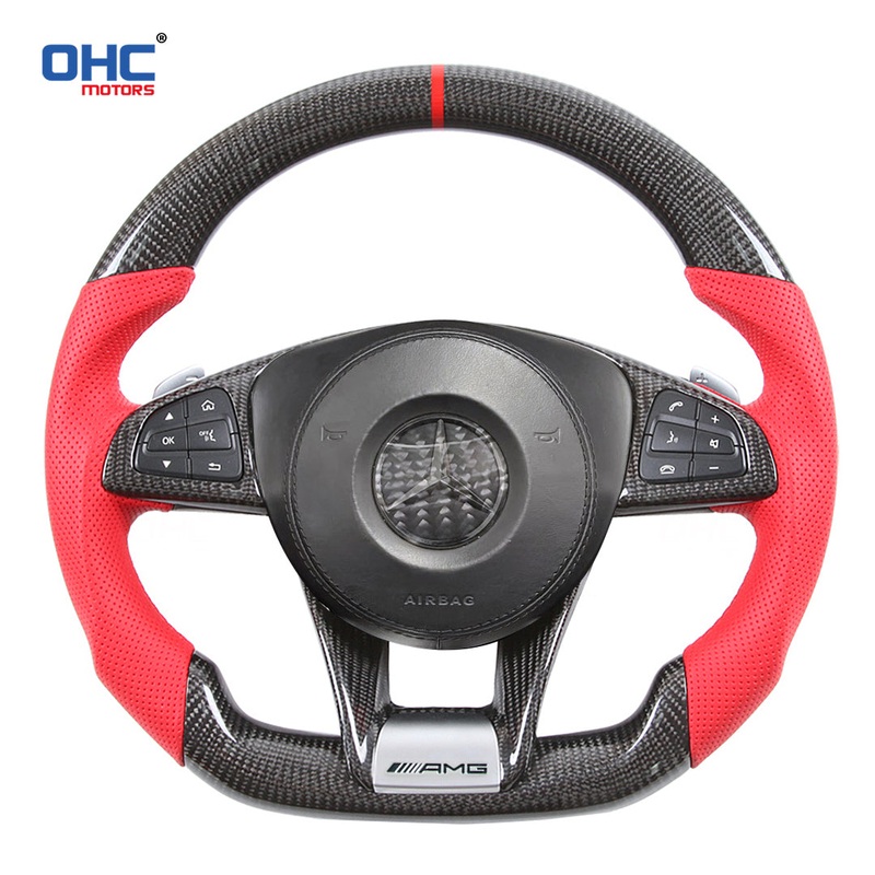 OHC Motors Carbon Fiber Steering Wheel for 2016+ Mercedes-Benz AMG W205 S63 C63 SL