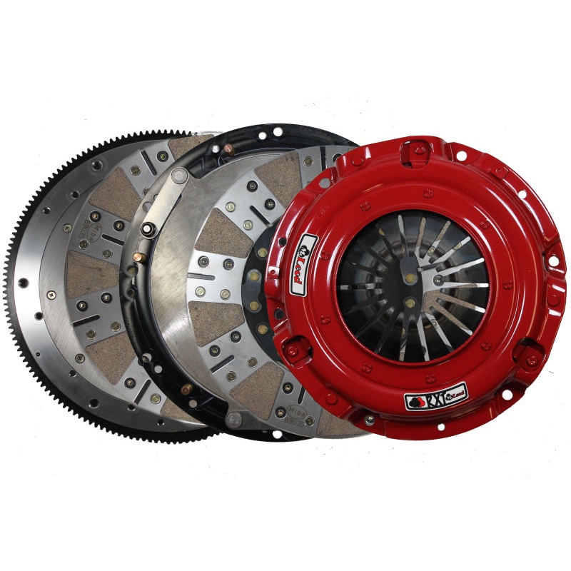 McLeod RXT Twin Disc Clutch Kit w/Steel Flywheel – Mod Motor Fords w/8 Bolt Crank 1-1/8in x 26 Input