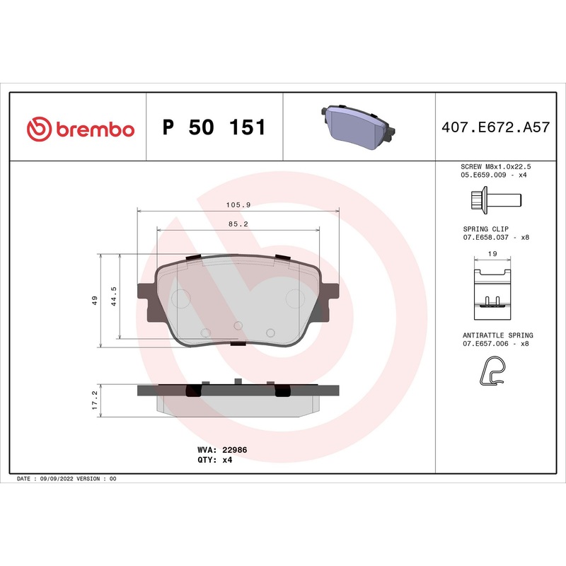 PRIME Low-Met Rear Disc Brake Pad Set – P50151