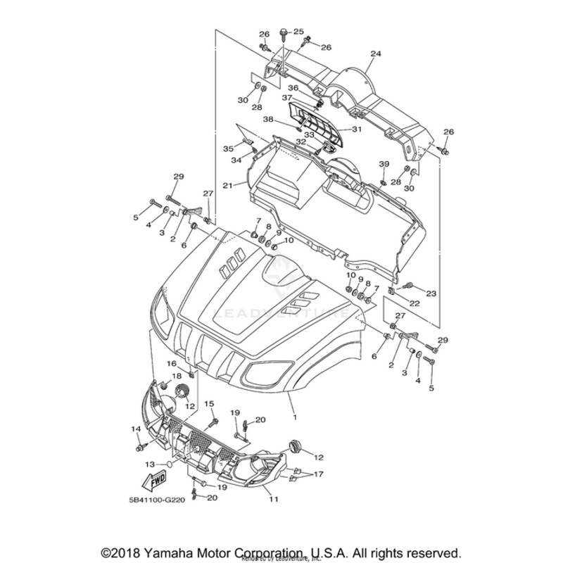 Front Fender Complete For Lynm by Yamaha