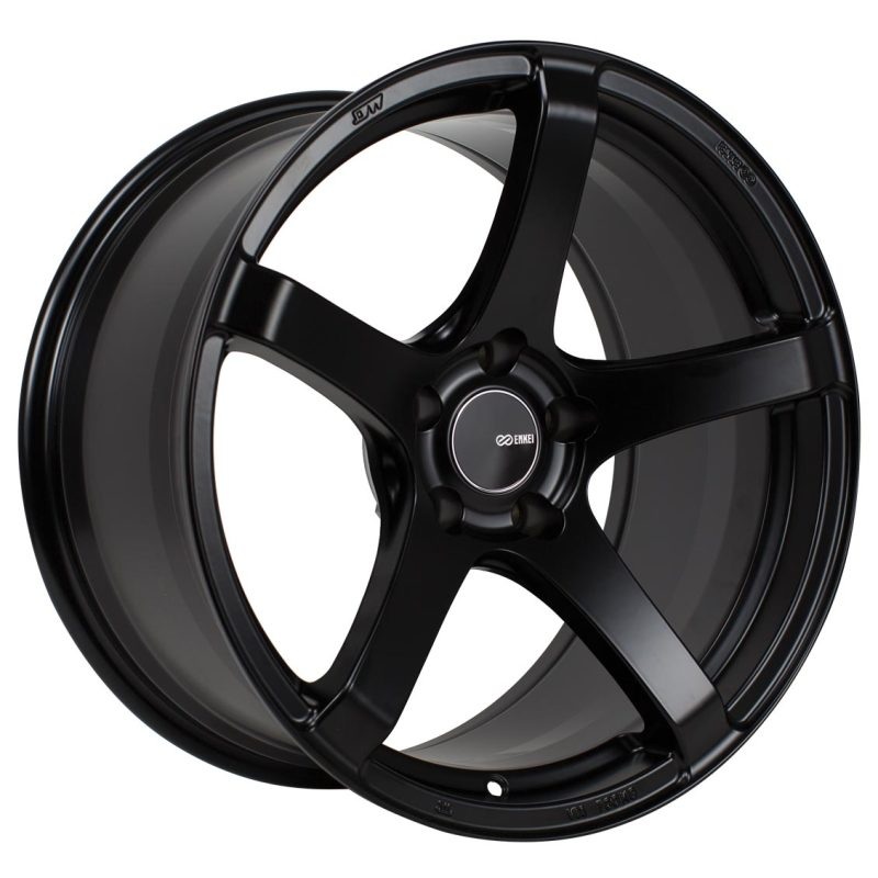 17×8.0 Enkei Kojin 40mm Offset 5×100 Bolt Pattern 72.6mm Bore Dia Matte Black Wheel