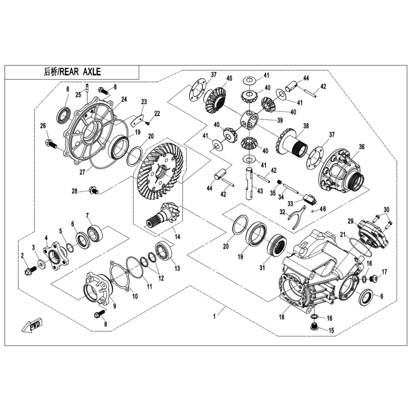 Rear Gear Case Assembly by CF Moto