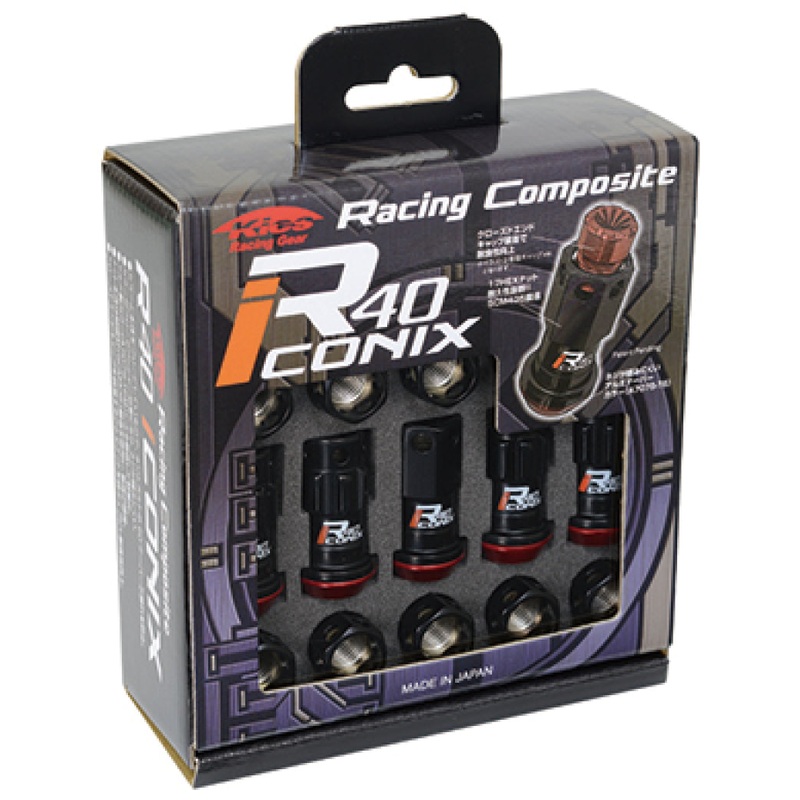 Project Kics R40 Iconix Lug Nuts 12×1.50 Black with Black Seat (16+4 Locks / Capless)