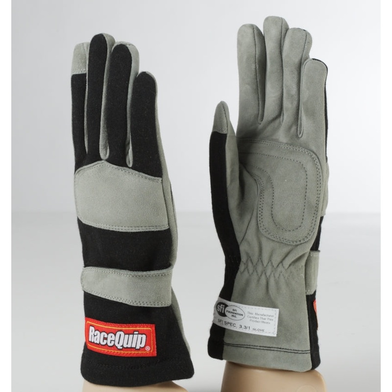 RaceQuip Black 1-Layer SFI-1 Glove – Large
