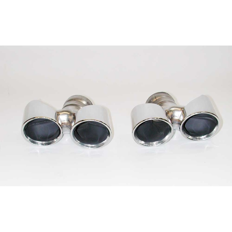 Racing Dynamics 2012-2016 Porsche 991 Sport Quad Chrome Tailpipe Tips (90mm)
