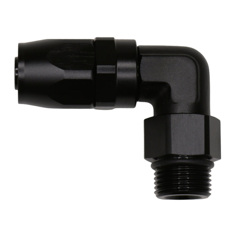 DeatschWerks 10AN ORB Female Swivel 90-Degree Hose End CPE – Anodized Matte Black