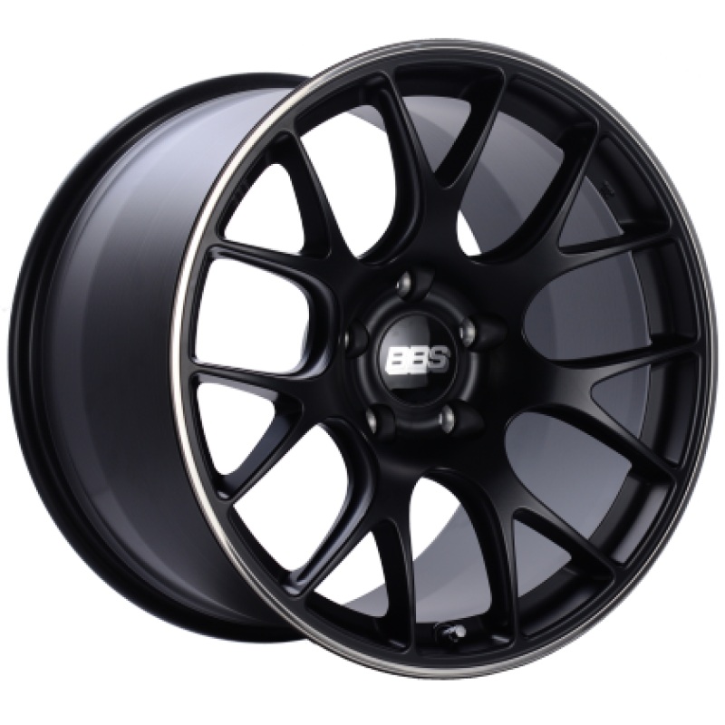 BBS CH-R 20×8.5 5×114.3 ET38 Satin Black Polished Rim Protector Wheel -82mm PFS/Clip Required