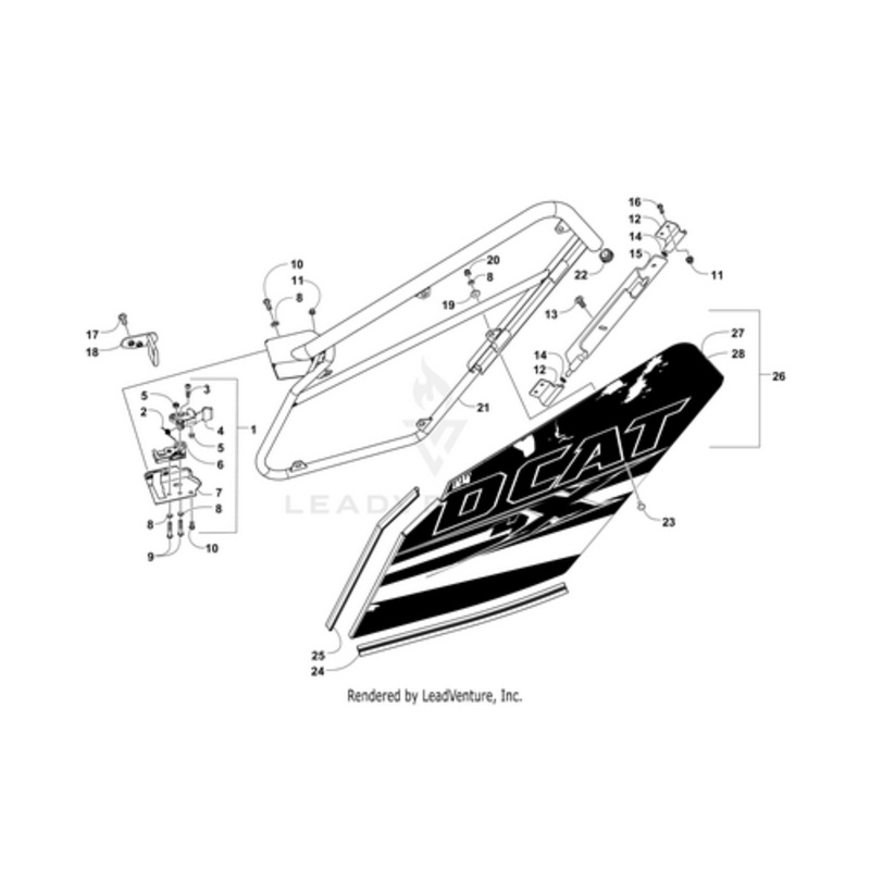 Door Panel W/ Decals-Mw-Rear-Left(Wc 4X Lt (Inc. 27-28) by Arctic Cat