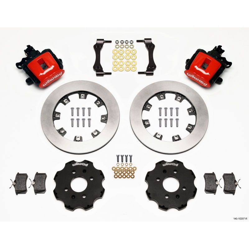Wilwood Combination Parking Brake Rear Kit 12.19in Red Civic / Integra Disc 2.39 Hub Offset