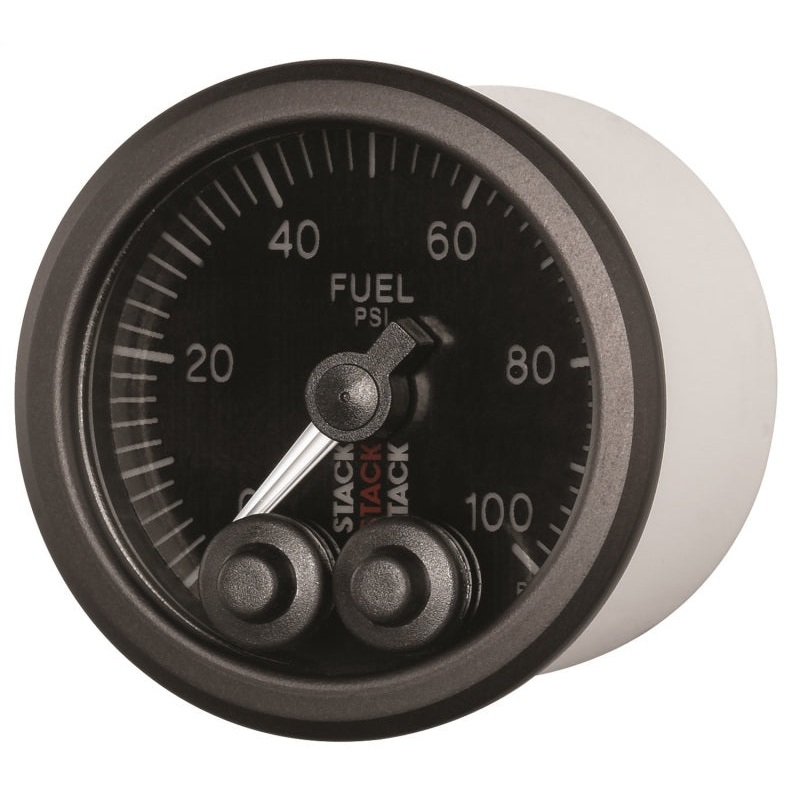 Autometer Stack Instruments Pro Control 52mm 0-100 PSI Fuel Pressure Gauge – Black (1/8in NPTF Male)