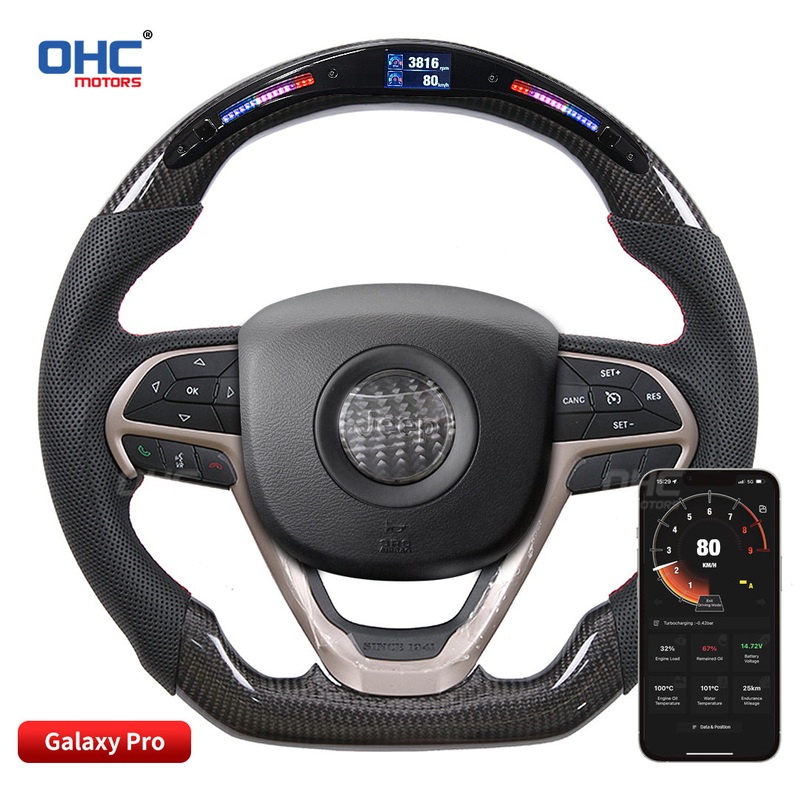 OHC Motors LED Light Up Steering Wheel for 14-21 Jeep Grand Cherokee