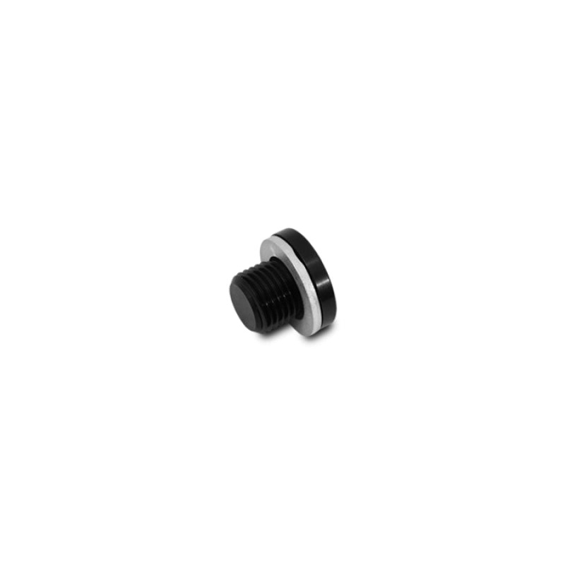 Vibrant M12 x 1.25 Metric Aluminum Port Plug with Crush Washer