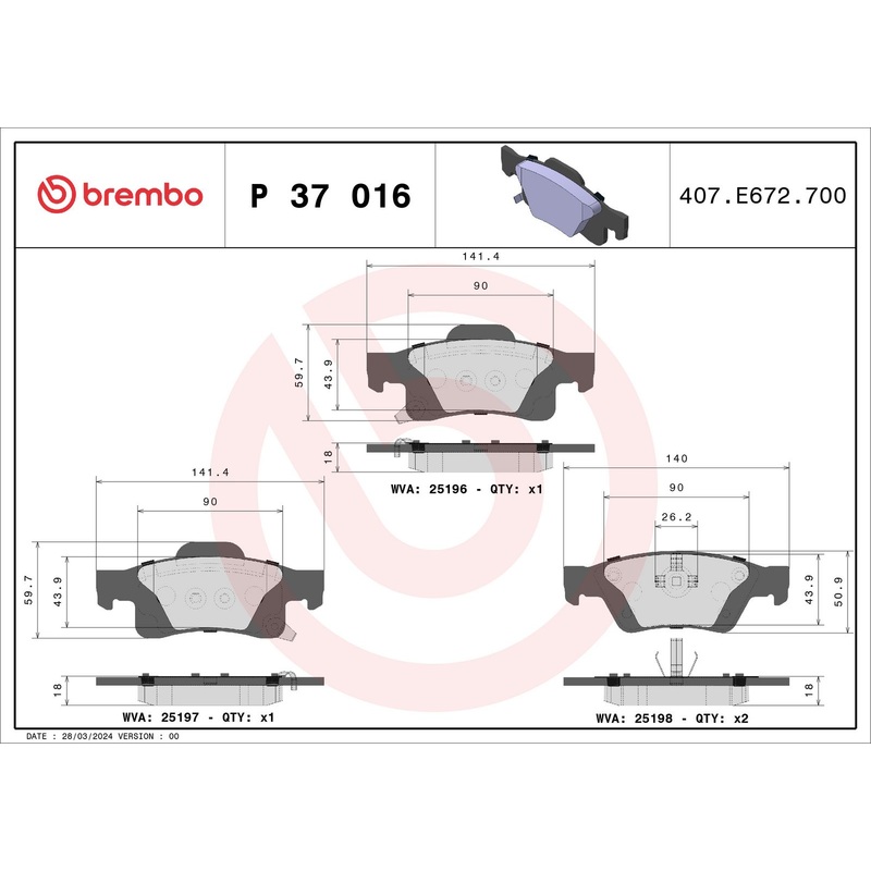 PRIME Low-Met Rear Disc Brake Pad Set – P37016