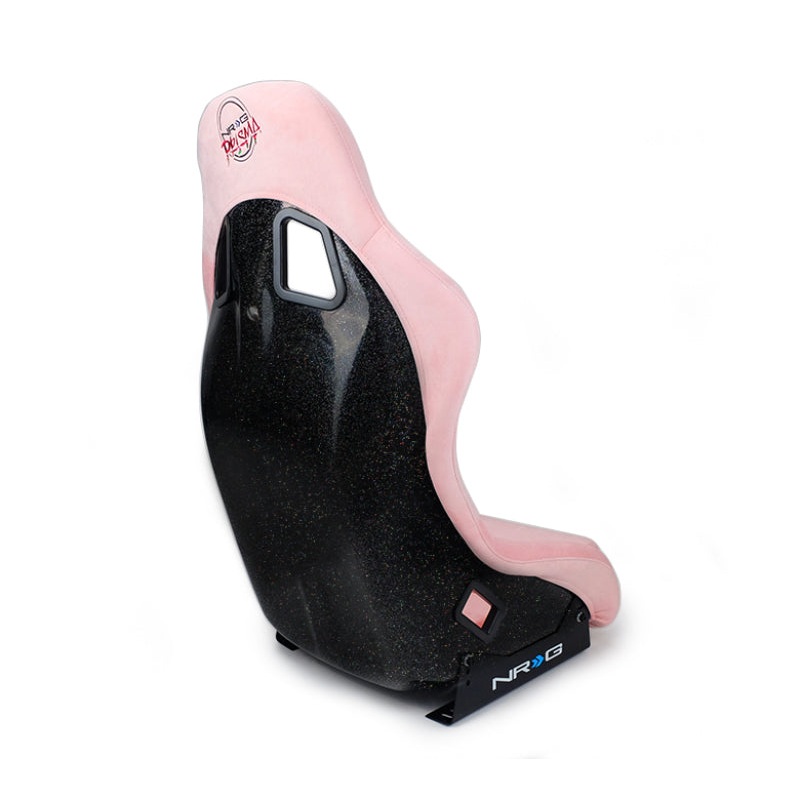 NRG FRP Bucket Seat Prisma Edition w/ Pearlized Back and Pink Alcantara (Medium)